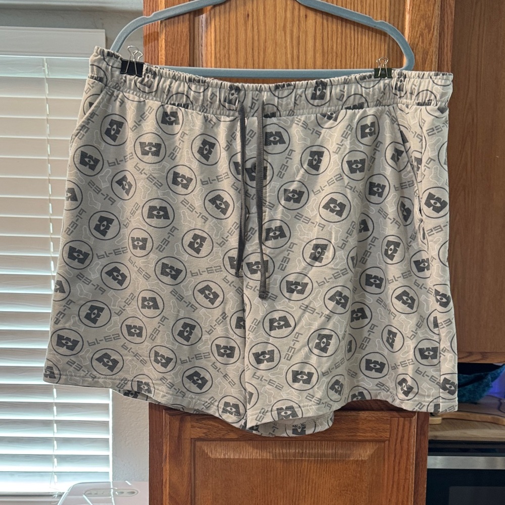 Gray patterned Monster Inc sweat shorts
